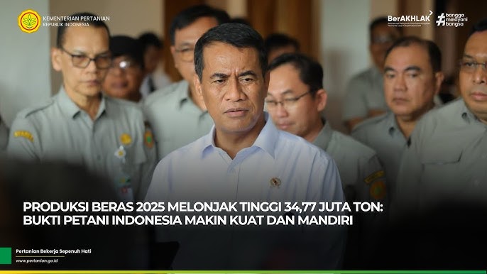 Produksi Beras Nasional 2025 Diproyeksi Tembus 34,77 Juta Ton, Lampaui Target Pemerintah